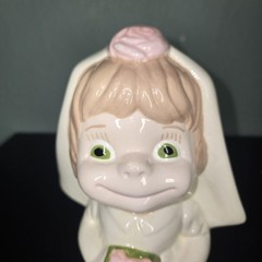 Vtg Atlantic Mold 9” Wedding Bride and Groom Ceramic Pair Lot (2) Holy Matrimony