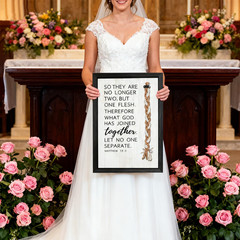 Christian Wedding Sign 10X15 Inch, Cord of Three Strands Unity Ceremony Decor, M