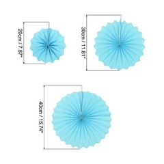6Pcs Hanging Paper Fans Party Set Decoration for Home,Birthday Wedding Blue