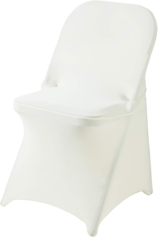 20Pack Ivory Spandex Folding Chair Covers in Stretch Washable Fabric for Wedding