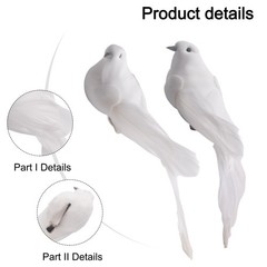 Artificial Doves Garden Indoors Decor Fake Feather Foam Lover Ornament