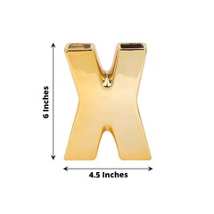GOLD 6″ Ceramic X Symbol Flower VASE Table Centerpiece Party Events Decorations