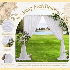 Wedding Arch Draping Fabric – Chiffon Sheer Drapes – 30 Inch x 1 Panel White