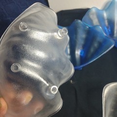 Blue And Frosted Acrylic Seashell Party Serving Bows Set Of 5