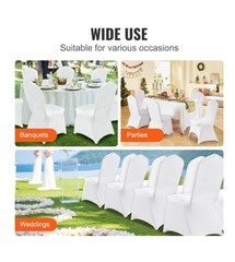 Stretch Spandex Wedding Party Arched Front Chair Covers White (50pcs)