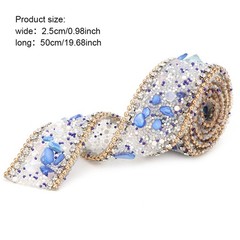 2.5cm DIY Mesh Wrap Roll Crystal Rhinestones Chain Trim Ribbon