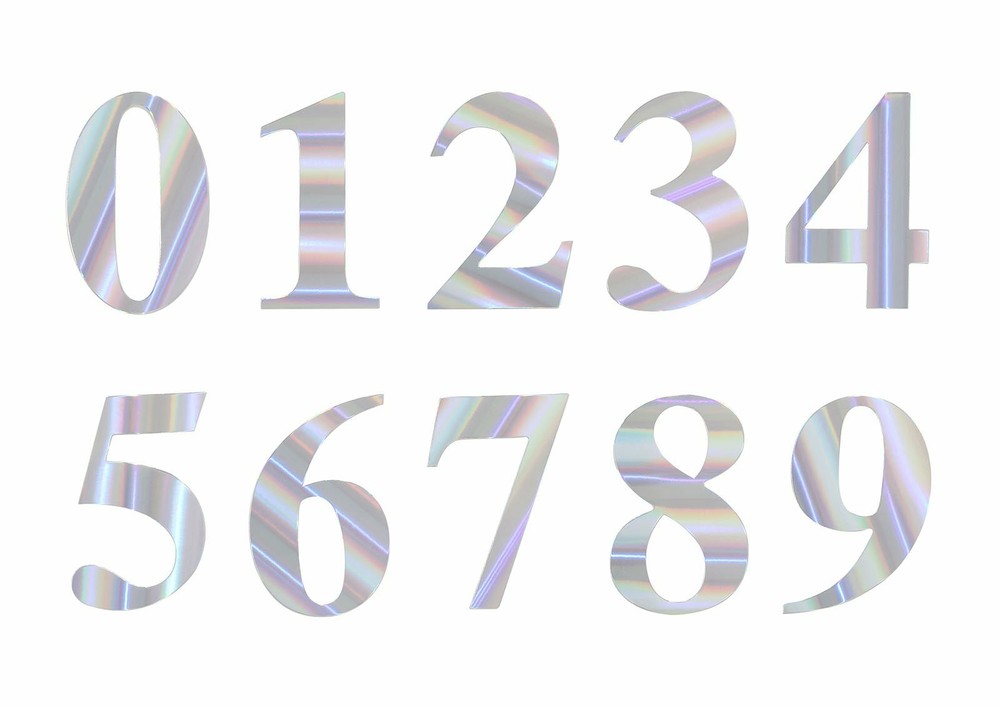 4 Iridescent 5″ Number Stickers Backdrop Wall Decorations Party Wedding Events