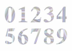 4 Iridescent 5″ Number Stickers Backdrop Wall Decorations Party Wedding Events