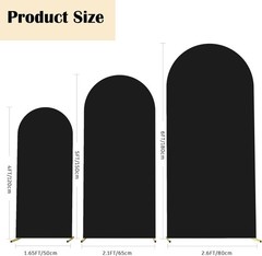 Set of 3 Wedding Arch Cover Spandex Fitted Stretchy Arch Stand Covers,2-Sided…
