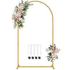 7.2 FT Wedding Arch Backdrop Stand, Gold Metal Arch Backdrop 7.2 x 4 FT (HxW)