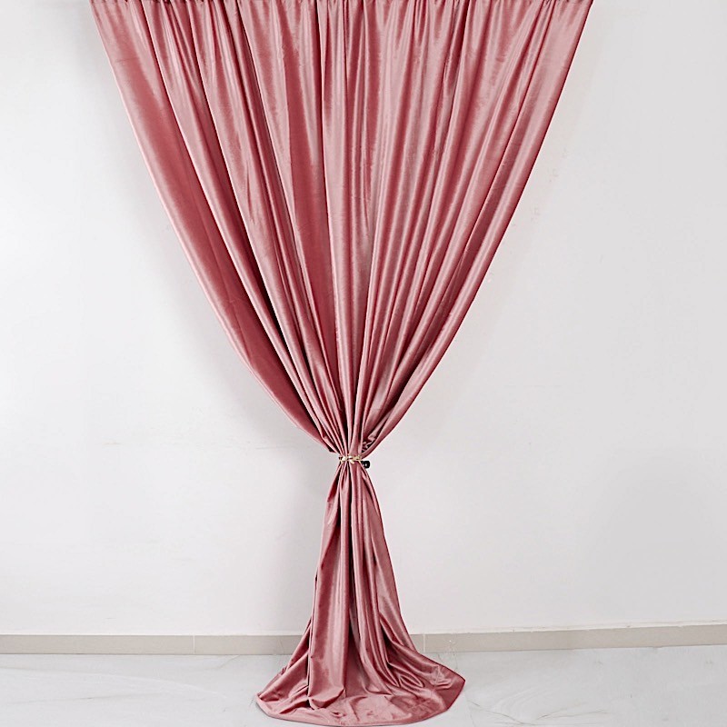 DUSTY ROSE 8 ft Premium Velvet Backdrop Curtain Party Wedding Booth Decorations