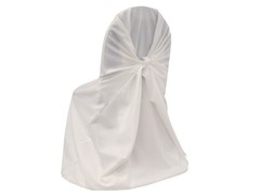 25 White POLYESTER UNIVERSAL CHAIR COVERS Wedding Banquet Reception Decorations