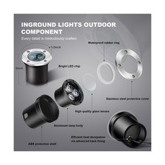 4 Pack 3w 12v Low Voltage In-ground Lights LED Landscape Light Waterproof IP6…
