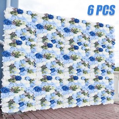 6Pcs Artificial Flower Wall Panel Floral Panel Background Wedding Birthday Decor