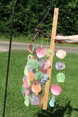 Beach Wedding Pastel Colors Hanging Seashell Decor, 35″ + G-51