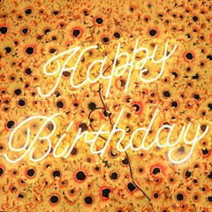 32″ Warm White Happy Birthday Neon Sign LED WALL LIGHTS Party Events Decorations