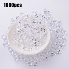 1000* 3-10mm Artificial Diamonds Fake Crystals Clear Gemstone Acrylic Stones UK