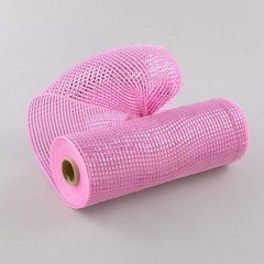 Deluxe Foil Deco Mesh, Pink with Metallic Pink – 10 Inches x 10 Yards