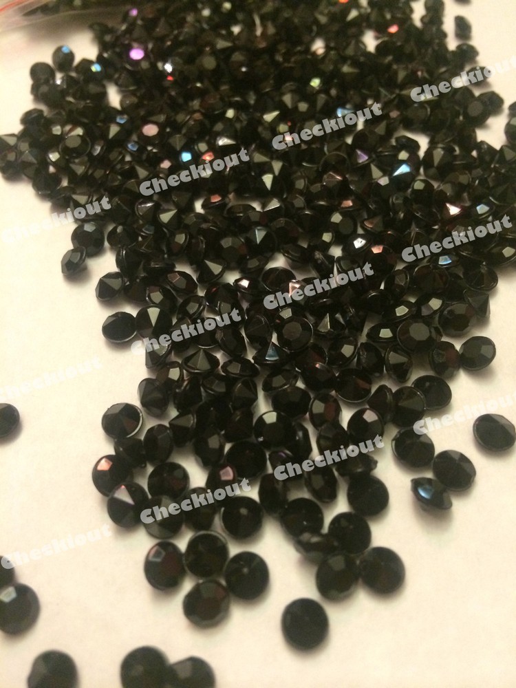 2000 Black Acrylic Diamond Confetti 4.5mm for Wedding Decoration Table Scatters
