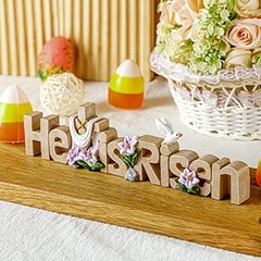 Maitys He is Risen Table Top Decoration Christian Resin Sign Cross Dove Natural