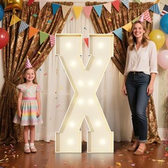 4FT Marquee Letters X Sign,Large Light Up Numbers Party Decoration – Hook and…