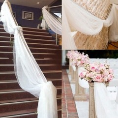 10M Sheer Organza Fabric Drape Voile Swags Wedding Party Decor Not Hemmed