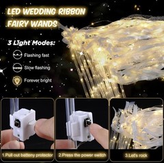 HONLYNE 100PC Light Up Wedding Wands Warm White LED Streamers Bells