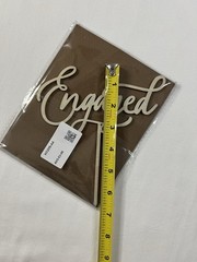 Engaged Cake Topper – Engagement Wedding Party Decorations Supplies Wooden 7 In.