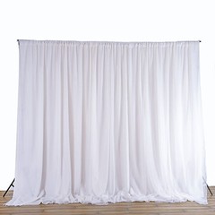 120″ x 108″ 9ft CHIFFON VOILE SHEER DRAPE PANEL BACKDROP WHITE CURTAIN WEDDING