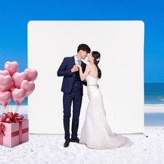 Wedding Arch Backdrop Stand Square Balloon Metal Frame withWhite Cloth Cover TOP