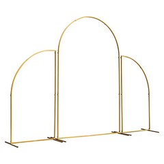 Metal Arch Backdrop Stand Gold Wedding Arch Stand Set of 3 for Party Decor