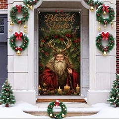 Yule Banner Winter Solstice Backdrop Sign Krampus Winter Xmas Decor Pagan