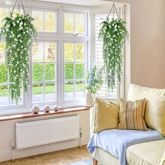 Artificial Hanging Plants Fake Plant Faux Eucalyptus Leaf Greenery Vine JQ