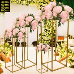 Gold Metal Flower Stand Pedestal Centrepiece Wedding Party Decor Plinths Rack