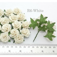 1″/2.5cm Pick 6 tone Mulberry Open Rose Paper Flower Wedding Scrapbook Craft R6