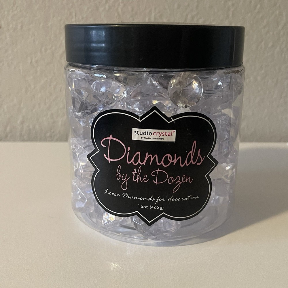Studio Crystals, Diamond By The Dozen Clear Acrylic￼ Diamonds Assorted Size NWOT