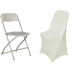 100 IVORY Folding Stretch SPANDEX CHAIR COVERS Wedding Supplies Home Decorations
