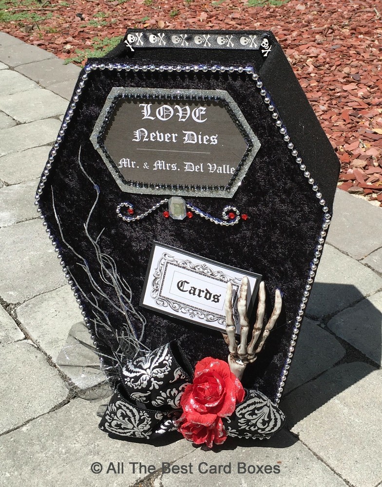 Coffin Wedding card boxHalloweenblackgothicfabriccustompersonalizeddecor