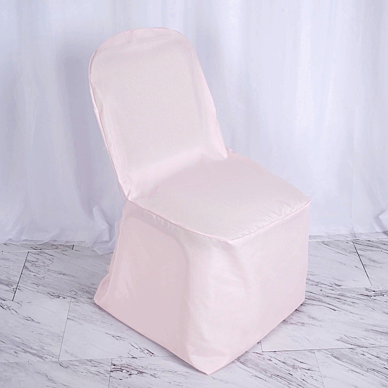 50 Blush POLYESTER BANQUET CHAIR COVERS Wholesale Wedding Party Decorations