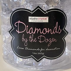 Studio Crystals, Diamond By The Dozen Clear Acrylic￼ Diamonds Assorted Size NWOT