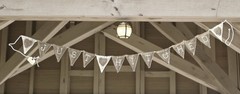 Primitives by Kathy New Just Hitched Rustic Wedding Hanging Burlap Banner 6 ft