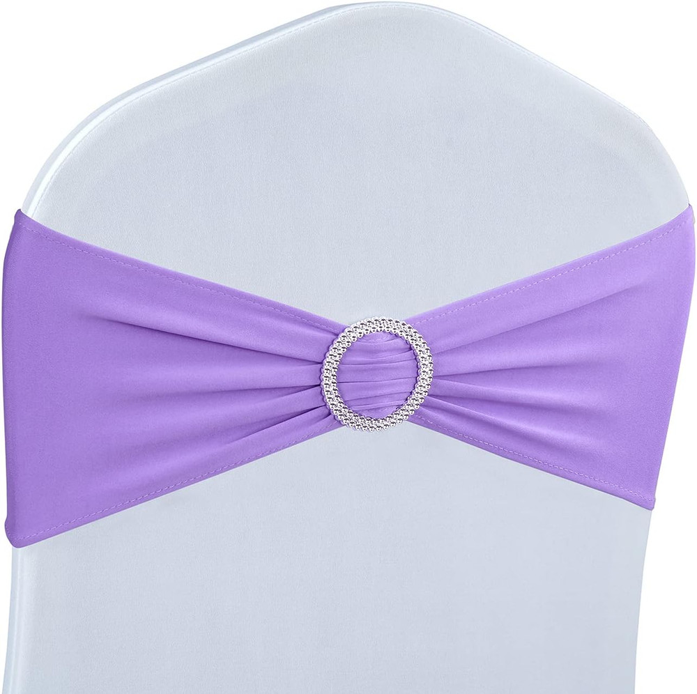 Spandex Chair Sashes Bows Premium Stretch Chair Cover Band with Buckle Slider