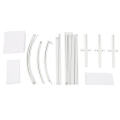 Set Of 2 White Metal Wedding Arch Stands Carbon Steel Backdrop 1.4m