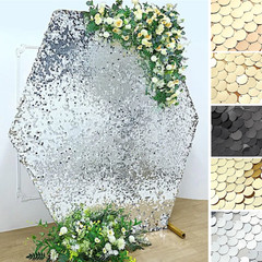 8 feet Big Payette Sequin Hexagon Backdrop STAND COVER Party Events Decorations