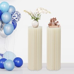 2pcs Foldable Cardboard Wedding Display Cylinder Flowers Stand Columns Display