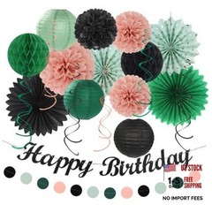 Sage-Green Blush-Pink Black Birthday Party Sage-green Blush-pink Black