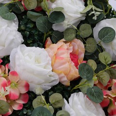 6*Artificial Flower Wall Panel Faux Rose Panel Wedding Backdrop Venue Decoration