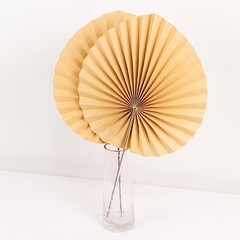 6 NATURAL Dried Tropical Palm Leaf Paper Fans Wall Backdrop Wedding Supplies