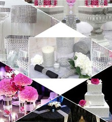 Diamond Mesh Wrap Roll Rhinestone Crystal Ribbon Wedding Party Decor # 10 Yards