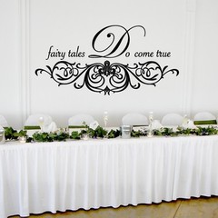 Fairy Tales Do Come True Wedding Wall Decor Vinyl Sticker Decal 22″h x 44″w